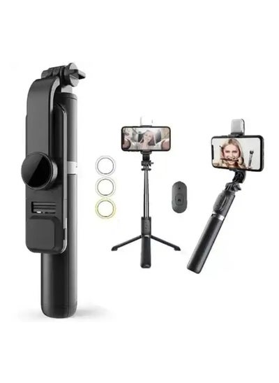 Buy Mini Bluetooth 360 Degree Selfie Stick with Tiktok Beauty Fill Light Live Tripod and Wireless Remote for Perfect Selfies and Videos stand with remote in UAE