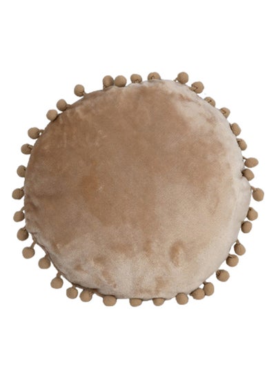 اشتري Zen Flannel Round Cushion, Camel – 30 cm في الامارات