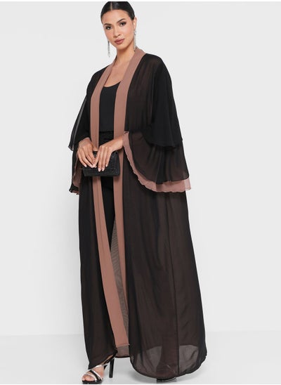 Buy Panelled Front Abaya With Sheila in UAE