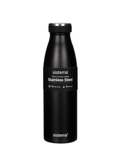 Buy Hydrate Stainless Bottle (Stainless Lid) 500ml - Black in Egypt