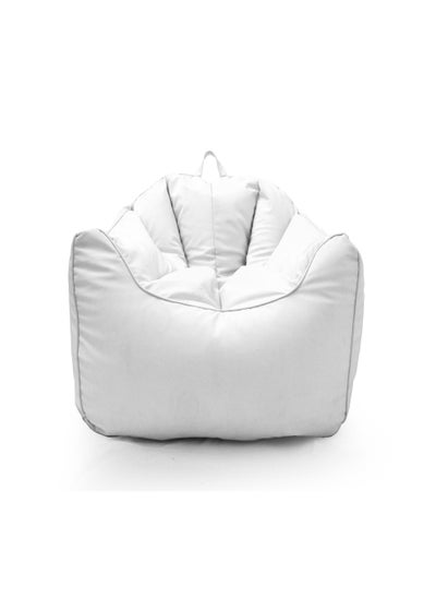 اشتري Faux Leather Single Sofa Couch Bean Bag White في الامارات