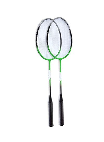 اشتري 2Pcs Badminton Racket Set 2 Player Racket With Carry Bag (Green) في الامارات