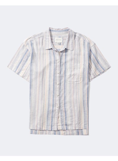 Buy AE Short-Sleeve Linen Button-Up Shirt in Egypt