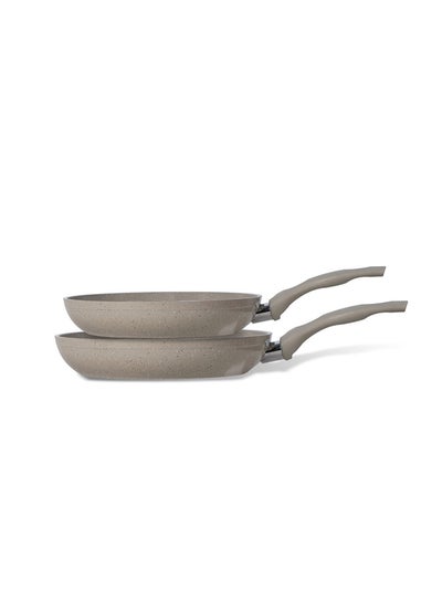 Buy 2 pieces Top Chef granite frying pan set (20-22-26) Beige in Egypt