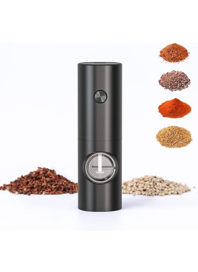 اشتري Electric Salt and Pepper Grinder, Automatic Pepper Grinder, Adjustable Grind Size, Large Capacity Refillable Salt and Pepper Shaker, With LED Light, Battery Operated, One Hand Operation في الامارات