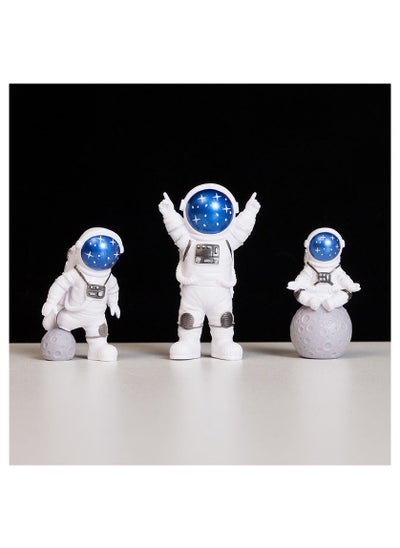 Buy 3-Piece Creative Astronaut Ornament Astronaut Model Living Room TV Cabinet Ornament Children's Room Decoration Birthday Gift in Saudi Arabia