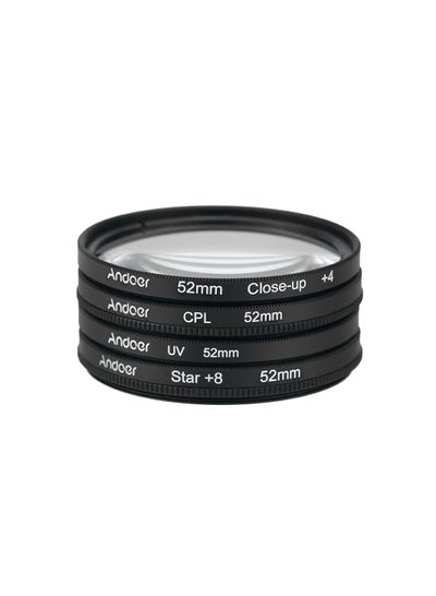 Buy Andoer 52mm UV+CPL+Close-Up+4 +Star 8-Point Filter Circular Filter Kit Circular Polarizer Filter Macro Close-Up Star 8-Point Filter with Bag for Nikon Canon Pentax Sony DSLR Camera in Saudi Arabia