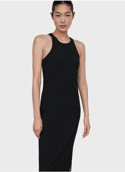 Buy Slit Hem Knitted Dress in UAE