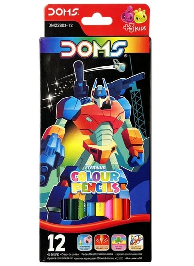 Buy Doms Premium Wooden Colors for Children and Students, Box of 12 Colors - Multicolor, Model DM23803-12 in Egypt