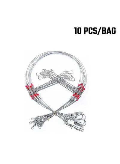 Buy 10pcs Stainless Steel Fishing Rigs with Wire Leader, Swivel, and Hooks - Complete Tackle Set for Saltwater and Freshwater Fishing - Perfect Gift for Anglers in UAE