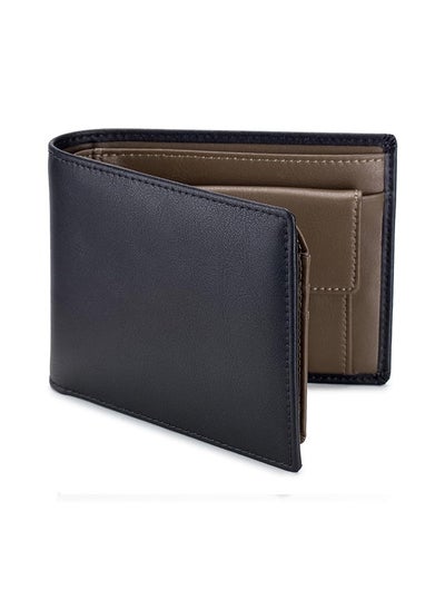 Buy Leather Men's Wallet with Coin Pocket, RFID Blocking Slim Bifold Credit Card Wallet with ID Window in Saudi Arabia