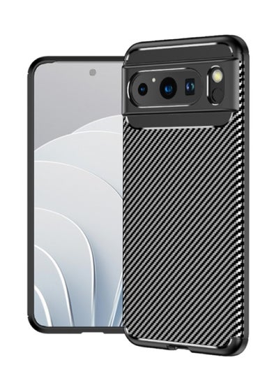 اشتري Cover Google Pixel 8 Pro 5G  , - Protection Brushed Carbon Fiber Cover Shockproof - With Protection For Camera Slip-Resistant - Black في مصر