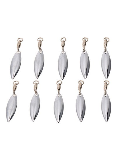 Buy 10-Piece Spinner Longcast Metal Spoon Bait Fishing Lure in UAE