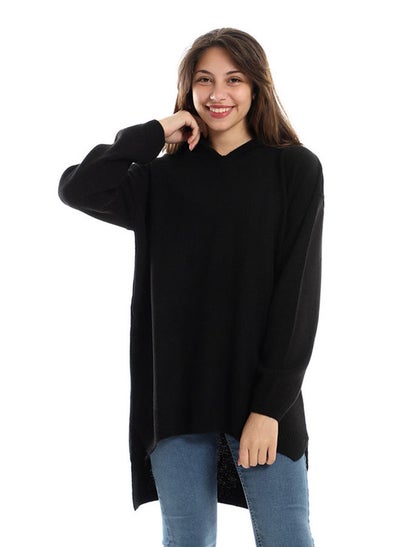 اشتري Cozy Hooded Slip On Pullover - Black في مصر