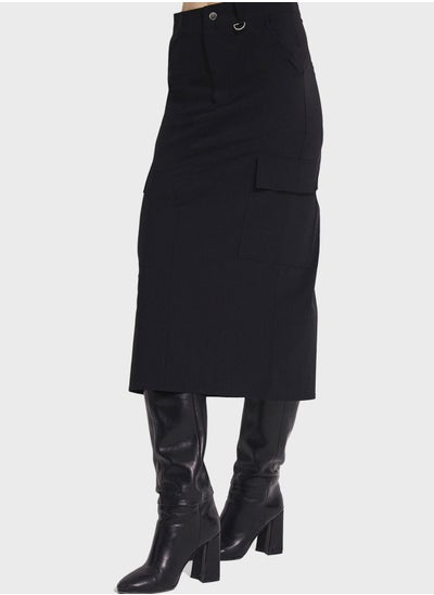 Buy High Waist Pocket Detail Skirt in UAE