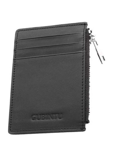 Buy Multipocket Leather Card Holder Black in UAE