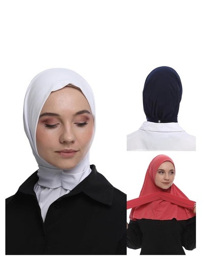 Buy Solid Women's Muslin Hijab Sport Head Scarf Plain Under Scarf Muslimah Turban Cap Scarf Ramadan Accessory in UAE