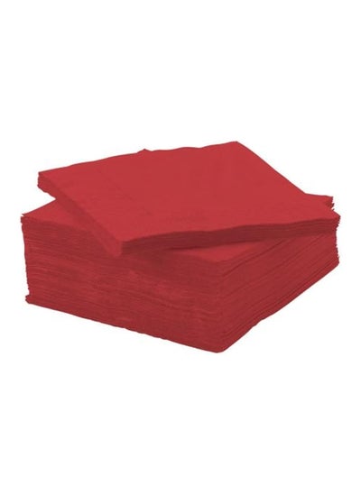 اشتري Pack Of 100 Beverage Napkins Red في مصر