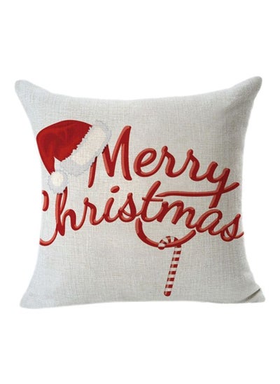 Buy Printed Cushion Cover White/Red in UAE