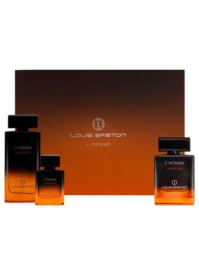 اشتري Louis Breton L Homme Perfume Gift Set For Men Parfum 100ML + Eau Fraiche 200ML + After Shave 50ML في الامارات