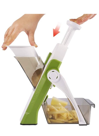 اشتري Vegetable Cutter Mandoline Slicer,Once For All.Food Chopper,Dicer Fruit,French Fry Julinner في الامارات