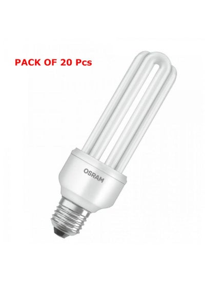 Buy Osram E27 Duluxstar Mini  CFL Bulb - 15 W, Daylight 6500k Pack of 20 in UAE