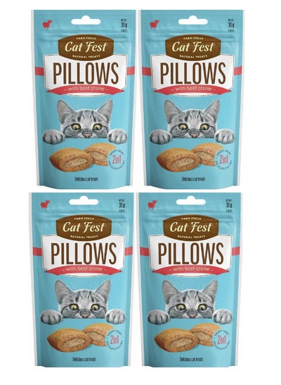 Buy Pillows With Beef Cream Delicious Cat Treats 4X30g in UAE