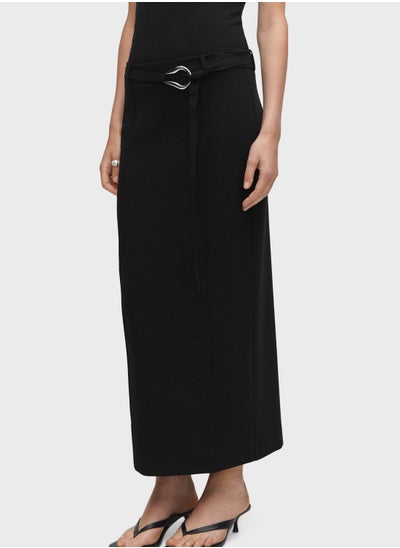 Buy Belted High Waist Skirt in UAE