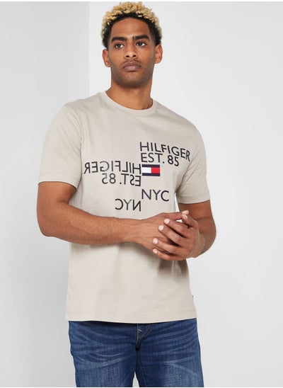 Buy Slogan Crew Neck T-Shirt in UAE