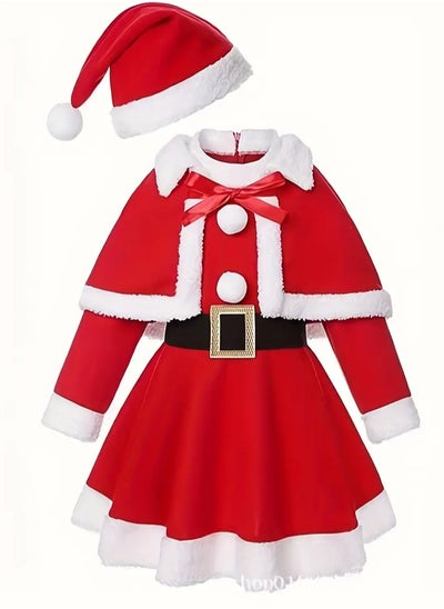 Buy Youngsters' Santa Claus Costume Set with Bow - Machine Washable, Non-Transparent Christmas Outfit for Boys & Girls - Perfect for Holiday Performances & Parties in Egypt