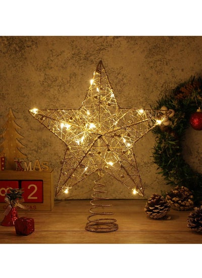 Buy Tree Topper Star,Tree Star, Glitter Gold Hollow Star Treetop Topper, 3D Golden Tree Star, Holiday Party in Saudi Arabia