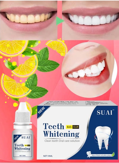 Buy Teeth Whitening Essence Clean Teeth Oral Cleanser Liquid Oral Hygiene Cleaning Serum Remove Tooth Stains Tooth Bleaching Oral Solution Teeth Whitening Serum Teeth Whitening Booster 10ml in UAE