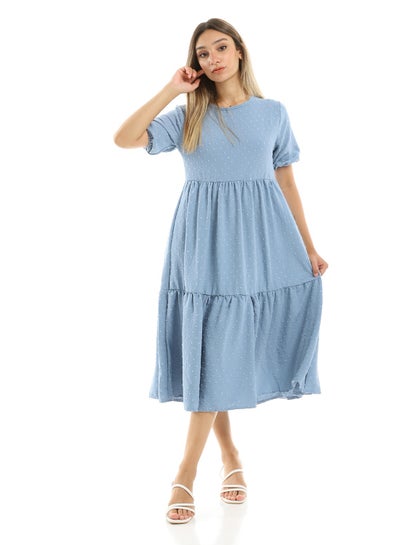 اشتري Self Stitched Short Dusty Blue Maxi Dress في مصر