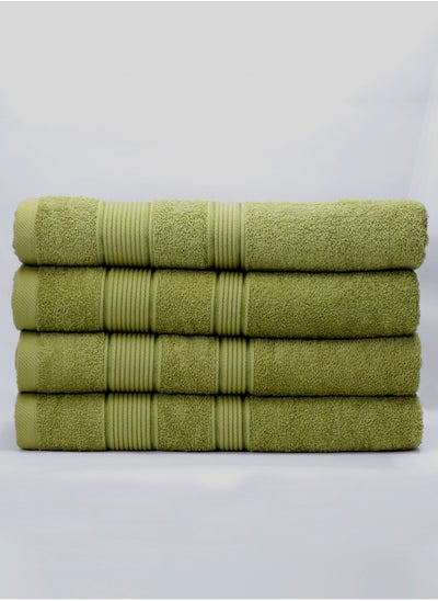 Buy 100% Cotton Ultra Soft Bath Towel Set , 70x140 cm, Quick Dry, Super Absorbent, Antibacterial Treatment, 550 GSM Terry, in UAE