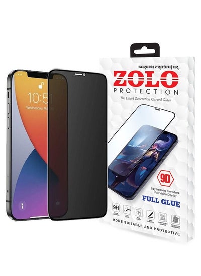 اشتري Zolo Anti-Spy Privacy 9D Tempered Glass Screen Protector For Apple iPhone 12  Black في الامارات