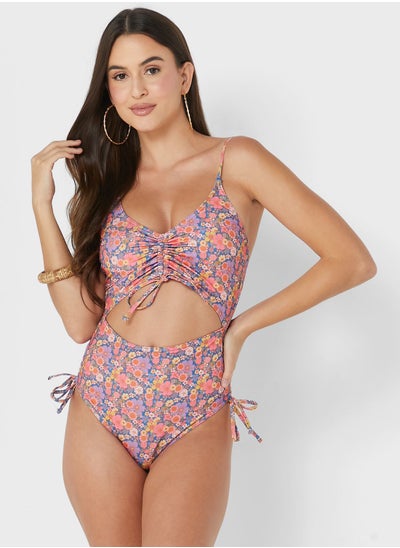 Buy Floral Strappy Swimsuit in Saudi Arabia