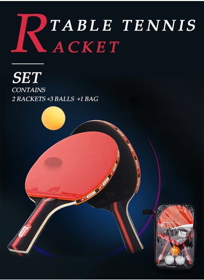 اشتري Ping Pong Paddles High Performance Sets with Premium Table Tennis Rackets 3-Star Ping Pong Balls Compact Storage Case Ping Pong Paddle Set with a Storage Bag 2 Ping-pong Bats and 3 Ping-pong Balls في السعودية