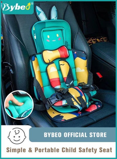 Buy Auto Child Safety Seat Simple Car Portable Seat Belt, Foldable Car Seat Protection Travel Accessories for Kids 0-12, Car Seat Liner for Toddlers 3-5 in UAE
