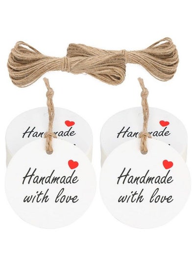 Buy 100Pcs Handmade With Love Tags100Pcs White Paper Gift Tags With Stringmade With Love Gift Wrap Tags 2” Round Brown Label Tags For Home Made Craftscandle Tinswedding&Birthday Party Favors in UAE