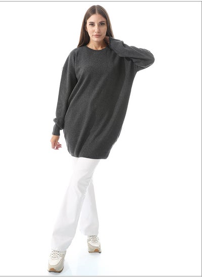 Buy Knitted Slip On Pullover _ Dark Grey in Egypt