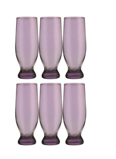 Buy Pasabahce Large Juice Cups Set of 6 - Aquatic- 370 ml -Purple Color- Turkey Origin in Egypt