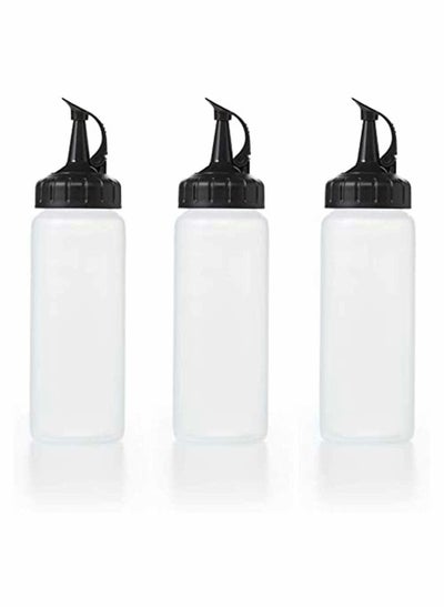 اشتري 3 Pcs Premium Plastic Condiment Squeeze Bottles For Seasonings, Paints, Oils, Dressings, Salad Dressings, Craft Food Grade with Funnel (175ml) في الامارات