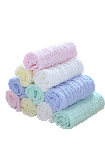 اشتري 10 Bamboo Baby Washcloths Natural Organic Facial Towel for Adults Babies Soft Thick Absorbent, and Hypoallergenic Face Body Cloths Registry Household Newborn Shower Gifts في الامارات