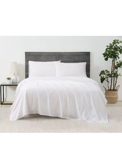 Buy 4-Piece Sateen Warm Touch King Bedsheet Set White 10 x 30 x 25 cm CN K4PCS-WHTD in Saudi Arabia