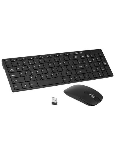 Buy K-06 2.4G Wireless Keyboard and Mouse Combo Computer Keyboard with Mouse Plug and Play for Laptop Black in Saudi Arabia