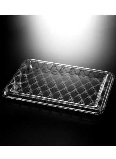 اشتري Acrylic Rectangular Tray 68 cm Silver Design في الامارات