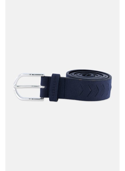 اشتري Men Leather Buckle Belt, Navy في الامارات