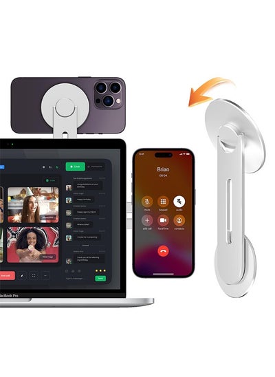 اشتري حامل هاتف مغناطيسي لأجهزة الكمبيوتر المحمول قابل للتعديل لسلسلة iPhone 14/13 / 12 Pro Max / 12 Pro / 12 Mini Silver في السعودية