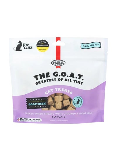 Buy Primal The G.O.A.T. – Chicken & Goat Milk – for cats! Freeze-Dried Treat 2oz, Primal treats, Raw food for cats, High Protein Raw cat food, treats for cats, Freeze dried treats for cats, freeze dried cat treats, best cat food, nutritious cat food, cat food, primal cat foods, dry treats for cats in UAE