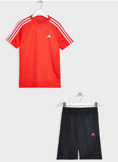 اشتري Train Essentials Aeroready 3-Stripes Regular-Fit Training Set Male sets في الامارات